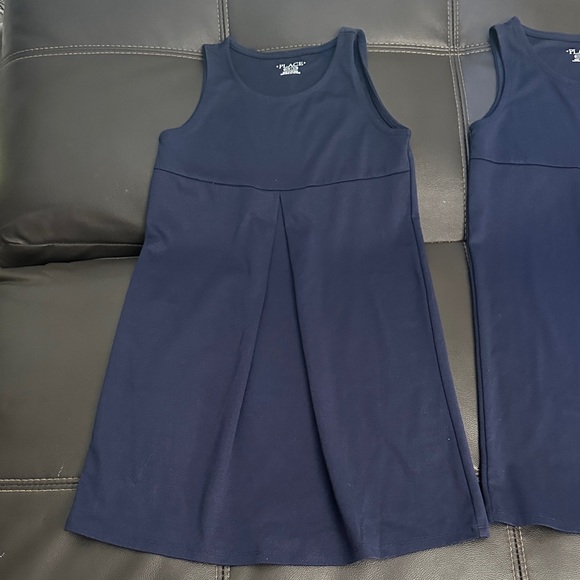 Navy Blue School Uniform Sleeveless Dresses - Picture 2 of 4